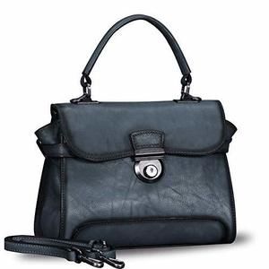 Genuine Textured Satchel Crossbody Bags For Handmade Vintage Top Handle